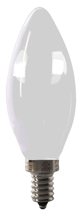 Feit Electric BPCTF60/950CA/FIL/2 LED Bulb, Decorative, B10 Lamp, 60 W Equivalent, E12 Lamp Base, Dimmable, Frosted